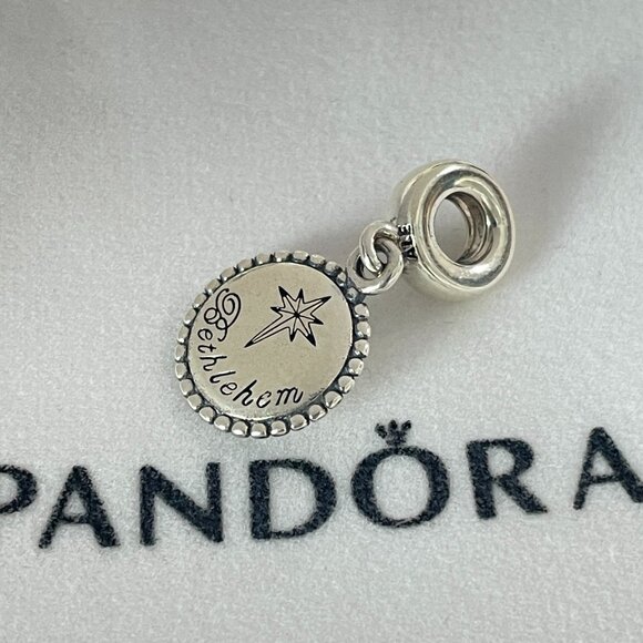 Pandora Star of Bethlehem Charm Bethlehem flag Pendant S925 Sterling Silver - Picture 3 of 4
